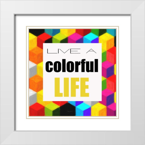 Live A Colorful Life White Modern Wood Framed Art Print with Double Matting by Greene, Taylor