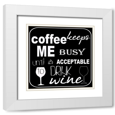 DRINK WINE White Modern Wood Framed Art Print with Double Matting by Greene, Taylor