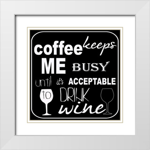 DRINK WINE White Modern Wood Framed Art Print with Double Matting by Greene, Taylor