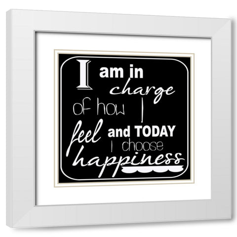 Happiness White Modern Wood Framed Art Print with Double Matting by Greene, Taylor