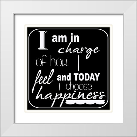 Happiness White Modern Wood Framed Art Print with Double Matting by Greene, Taylor
