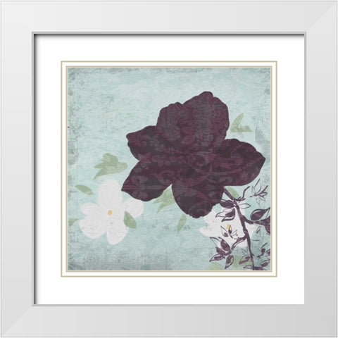 Floral Bird Triptych White Modern Wood Framed Art Print with Double Matting by Greene, Taylor