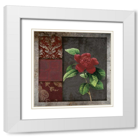 MOODY FLORAL I White Modern Wood Framed Art Print with Double Matting by Greene, Taylor