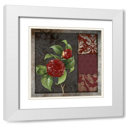 MOODY FLORAL II White Modern Wood Framed Art Print with Double Matting by Greene, Taylor