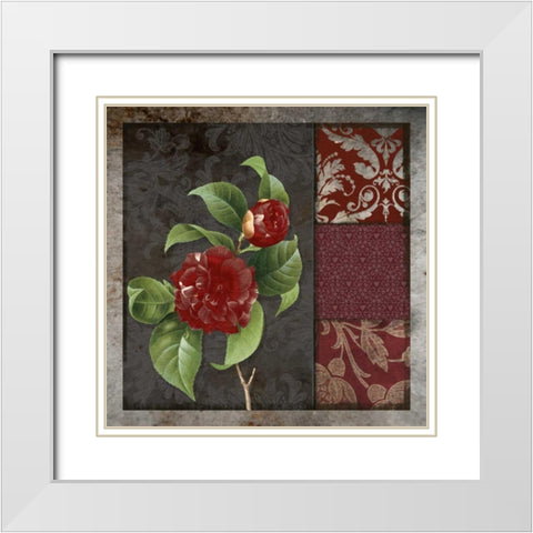MOODY FLORAL II White Modern Wood Framed Art Print with Double Matting by Greene, Taylor