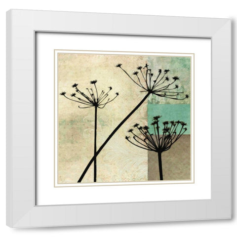 BOTANICAL SILHOUETTE II White Modern Wood Framed Art Print with Double Matting by Greene, Taylor