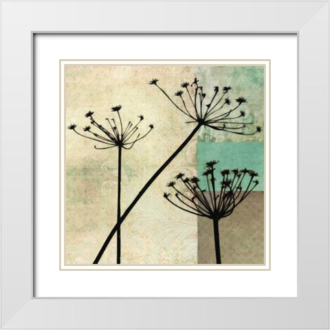 BOTANICAL SILHOUETTE II White Modern Wood Framed Art Print with Double Matting by Greene, Taylor