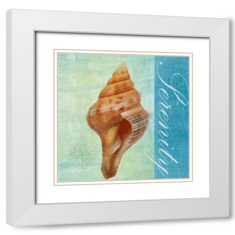 SERENITY White Modern Wood Framed Art Print with Double Matting by Greene, Taylor