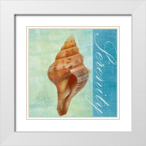SERENITY White Modern Wood Framed Art Print with Double Matting by Greene, Taylor