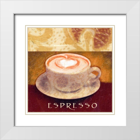 ESPRESSO White Modern Wood Framed Art Print with Double Matting by Greene, Taylor