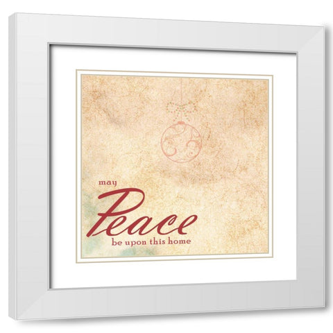 PEACE White Modern Wood Framed Art Print with Double Matting by Greene, Taylor