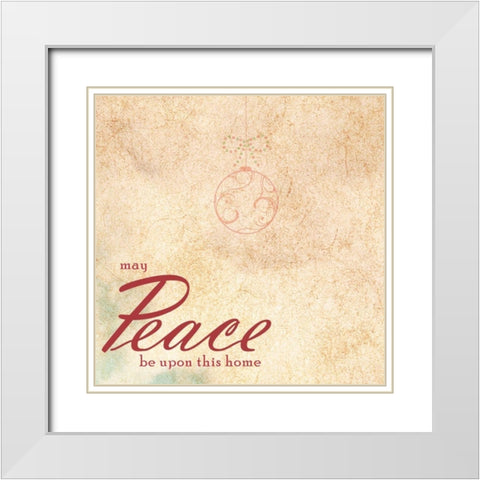 PEACE White Modern Wood Framed Art Print with Double Matting by Greene, Taylor