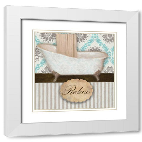 RELAX TUB White Modern Wood Framed Art Print with Double Matting by Greene, Taylor