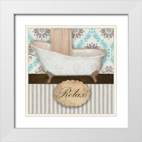 RELAX TUB White Modern Wood Framed Art Print with Double Matting by Greene, Taylor