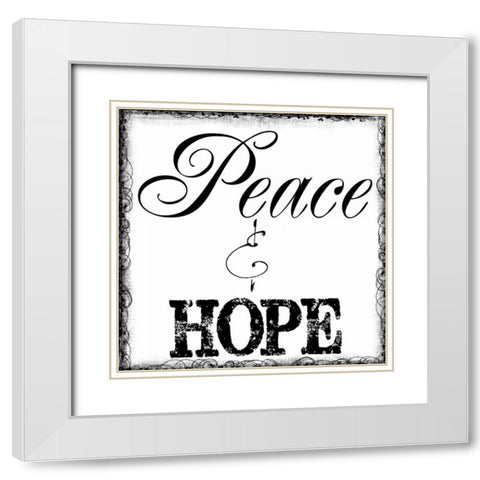 PEACE AND HOPE White Modern Wood Framed Art Print with Double Matting by Greene, Taylor