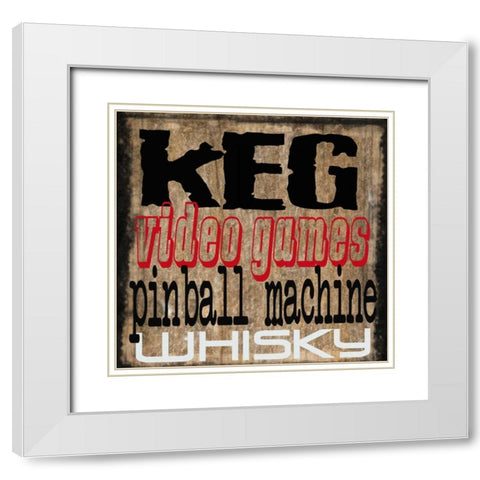 Mancave 4 White Modern Wood Framed Art Print with Double Matting by Greene, Taylor