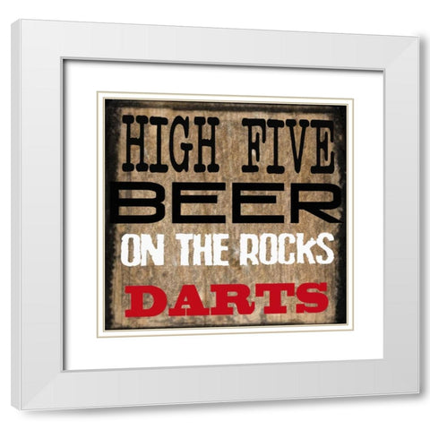 Mancave 6 White Modern Wood Framed Art Print with Double Matting by Greene, Taylor