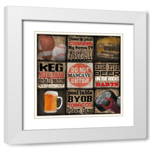 DO NOT ENTER MANCAVE White Modern Wood Framed Art Print with Double Matting by Greene, Taylor