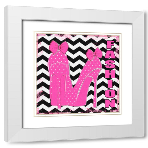FASHION White Modern Wood Framed Art Print with Double Matting by Greene, Taylor
