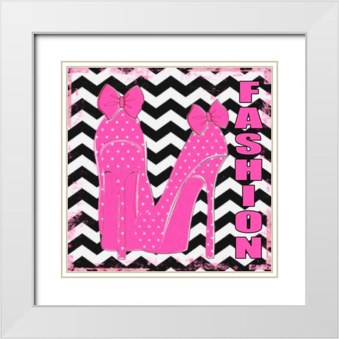 FASHION White Modern Wood Framed Art Print with Double Matting by Greene, Taylor