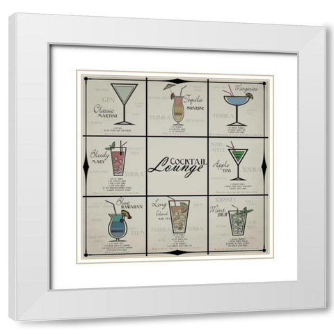 Cocktail Lounge White Modern Wood Framed Art Print with Double Matting by Greene, Taylor
