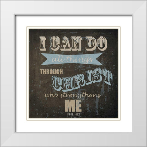 ALL THINGS White Modern Wood Framed Art Print with Double Matting by Greene, Taylor