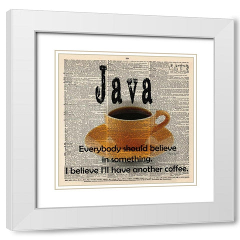 JAVA White Modern Wood Framed Art Print with Double Matting by Greene, Taylor