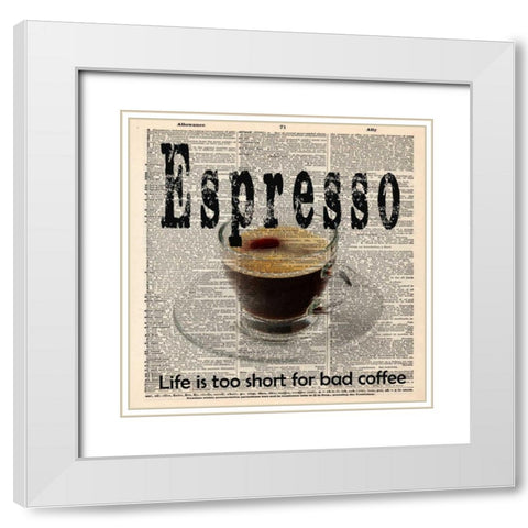 ESPRESSO White Modern Wood Framed Art Print with Double Matting by Greene, Taylor