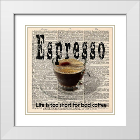 ESPRESSO White Modern Wood Framed Art Print with Double Matting by Greene, Taylor