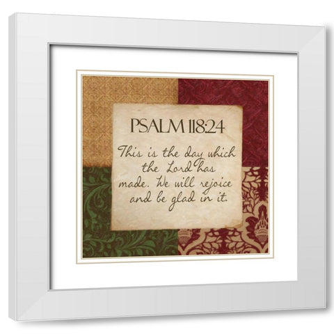 Psalm 118 C White Modern Wood Framed Art Print with Double Matting by Greene, Taylor