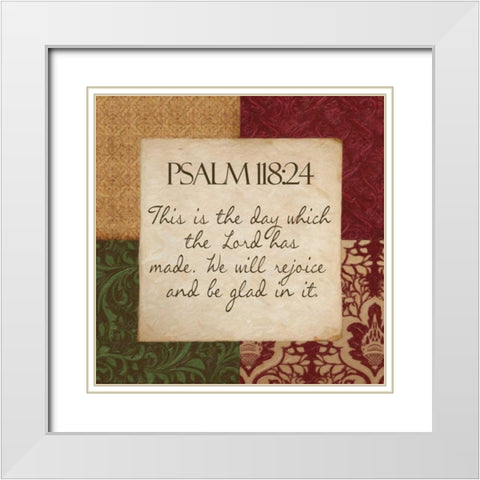 Psalm 118 C White Modern Wood Framed Art Print with Double Matting by Greene, Taylor