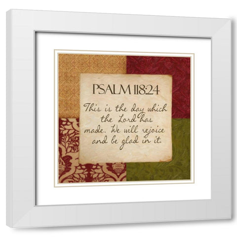 Psalm 118 White Modern Wood Framed Art Print with Double Matting by Greene, Taylor