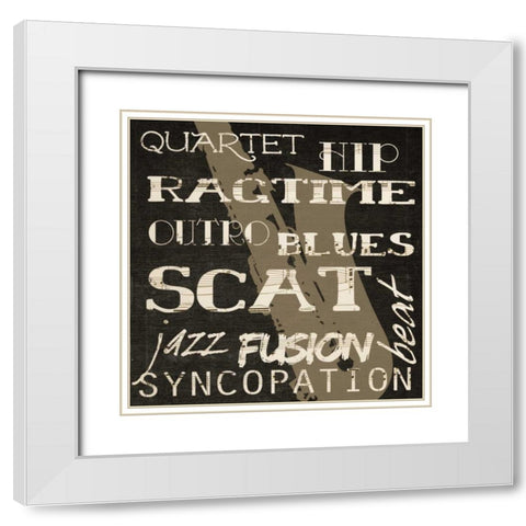 RAGTIME SILHOUETTE White Modern Wood Framed Art Print with Double Matting by Greene, Taylor