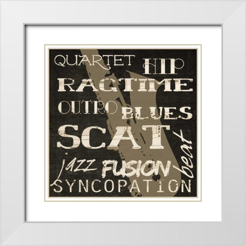RAGTIME SILHOUETTE White Modern Wood Framed Art Print with Double Matting by Greene, Taylor