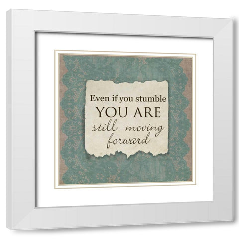 Even If You Stumble White Modern Wood Framed Art Print with Double Matting by Greene, Taylor