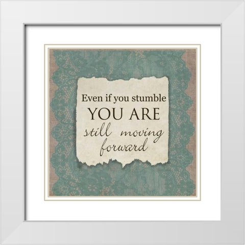 Even If You Stumble White Modern Wood Framed Art Print with Double Matting by Greene, Taylor