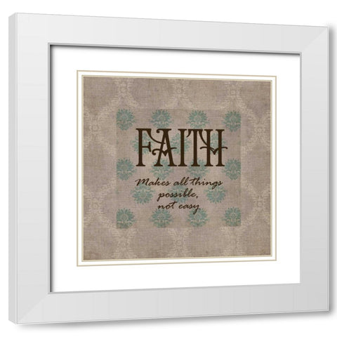 Faith White Modern Wood Framed Art Print with Double Matting by Greene, Taylor