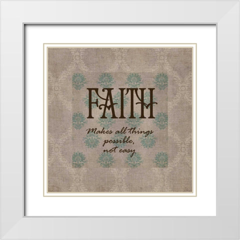 Faith White Modern Wood Framed Art Print with Double Matting by Greene, Taylor
