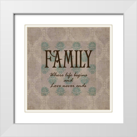 FAMILY White Modern Wood Framed Art Print with Double Matting by Greene, Taylor
