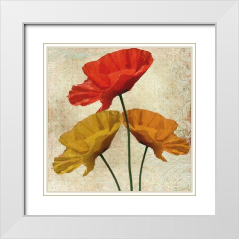 POPPY II White Modern Wood Framed Art Print with Double Matting by Greene, Taylor