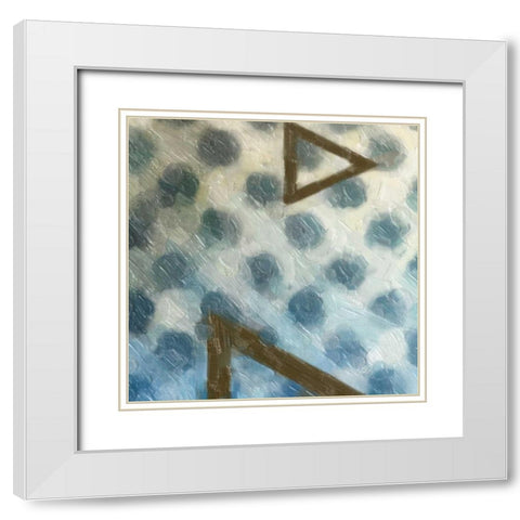 ABSTRACT TRIAD I White Modern Wood Framed Art Print with Double Matting by Greene, Taylor