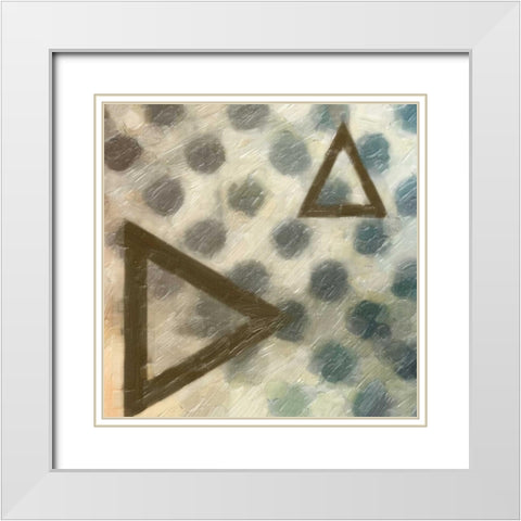 ABSTRACT TRIAD II White Modern Wood Framed Art Print with Double Matting by Greene, Taylor