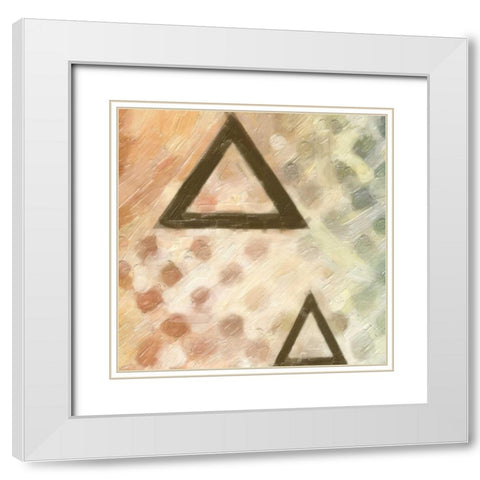ABSTRACT TRIAD IV White Modern Wood Framed Art Print with Double Matting by Greene, Taylor