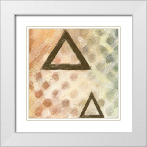 ABSTRACT TRIAD IV White Modern Wood Framed Art Print with Double Matting by Greene, Taylor