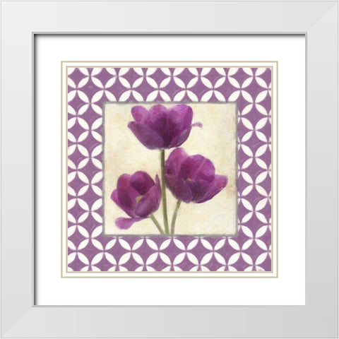 MOROCCAN PLUM FLORAL 3 White Modern Wood Framed Art Print with Double Matting by Greene, Taylor