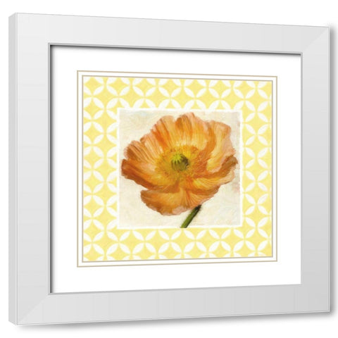 MOROCCAN YELLOW FLORAL 4 White Modern Wood Framed Art Print with Double Matting by Greene, Taylor
