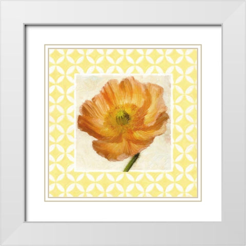 MOROCCAN YELLOW FLORAL 4 White Modern Wood Framed Art Print with Double Matting by Greene, Taylor