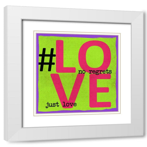 LOVE White Modern Wood Framed Art Print with Double Matting by Greene, Taylor