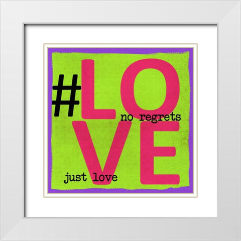 LOVE White Modern Wood Framed Art Print with Double Matting by Greene, Taylor