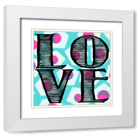 LOVE White Modern Wood Framed Art Print with Double Matting by Greene, Taylor